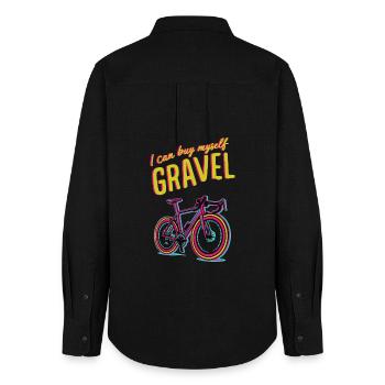 Motivation vibrante pour le cyclisme sur gravier - Chemise Oxford Femme - noir - Dos - AI Model Female 172 light (172cm)