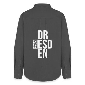 DR ESD EN - Chemise Oxford Femme - charbon - Dos - AI Model Female 172 light (172cm)