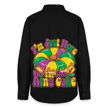 King Cake Mardi Gras - Women's Oxford Shirt - black - Back - AI Model Female 172 light (172cm)