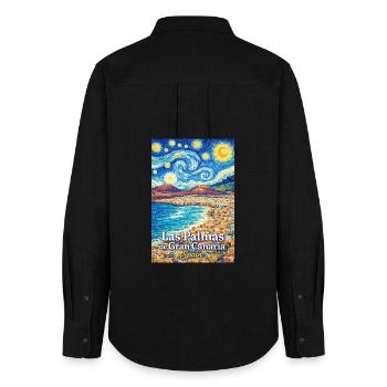 Las Palmas de Gran Canaria Spain - Women's Oxford Shirt - black - Back - AI Model Female 172 light (172cm)