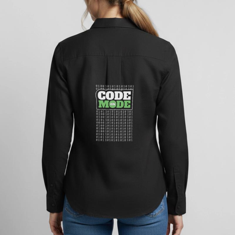 Code Mode On - Programming Software Engineer Coder Women's Oxford Shirt