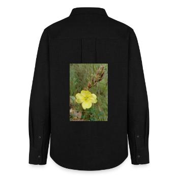 Good Morning Yellow Evening Primrose - Women's Oxford Shirt - black - Back - AI Model Female 172 light (172cm)