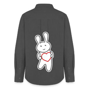Häschen mit Herz: Liebe & Niedlichkeit - Frauen Oxford Hemd - Anthrazit - Hinten - AI Model Female 172 light (172cm)