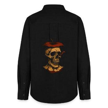 Dark Apple Skull - Women's Oxford Shirt - black - Back - AI Model Female 172 light (172cm)