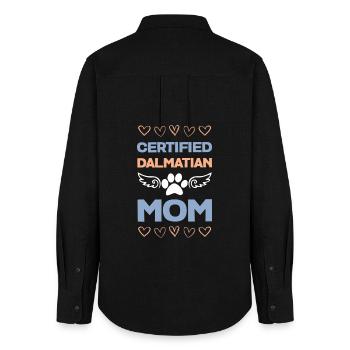 Maman dalmate certifiée - Chemise Oxford Femme - noir - Dos - AI Model Female 172 light (172cm)