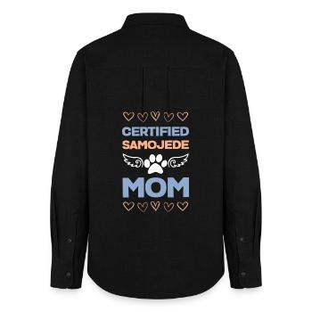Certified Samoyed Mom Wings - Women's Oxford Shirt - black - Back - AI Model Female 172 light (172cm)