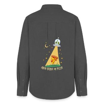 Alien Pizza 2 - Chemise Oxford Femme - charbon - Dos - AI Model Female 172 light (172cm)