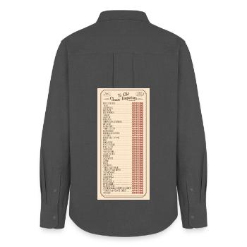 Croquis du Ye Olde Cheese Emporium - Chemise Oxford Femme - charbon - Dos - AI Model Female 172 light (172cm)