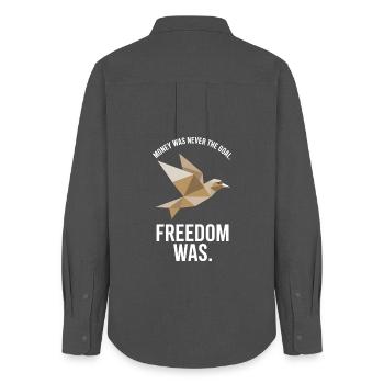 Money Goal Freedom Mindset Entrepreneur Freedom - Women's Oxford Shirt - anthracite - Back - AI Model Female 172 light (172cm)