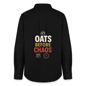 Porridge Breakfast Culture Overnight - Women's Oxford Shirt - black - Back - AI Model Female 172 light (172cm)