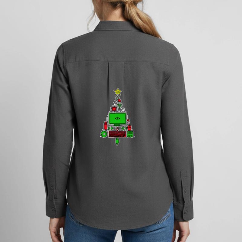 Développeur de scripts de débogage de code Computer Geek Chemise Oxford Femme