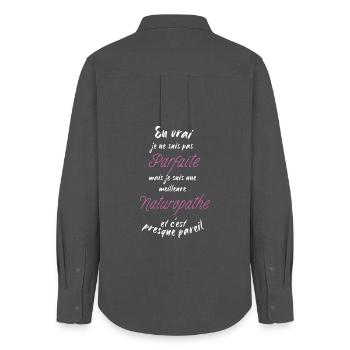 I am the best Naturopath - Women's Oxford Shirt - anthracite - Back - AI Model Female 172 light (172cm)