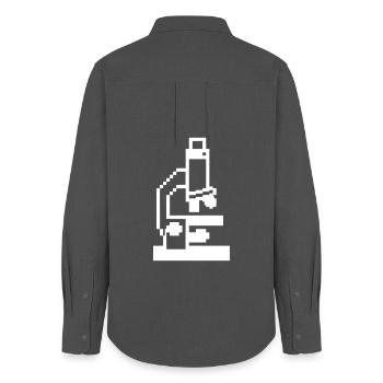 Laboratoire de microscope à pixels 8 bits - Chemise Oxford Femme - charbon - Dos - AI Model Female 172 light (172cm)