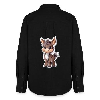 donkey - Women's Oxford Shirt - black - Back - AI Model Female 172 light (172cm)