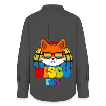 Disco Fox Disco Ball Fox Sunglasses Discofox - Women's Oxford Shirt - anthracite - Back - AI Model Female 172 light (172cm)
