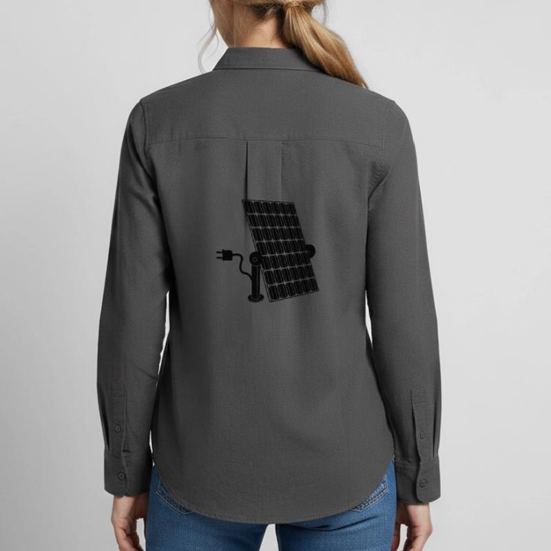 Solar panel with plug Women's Oxford Shirt