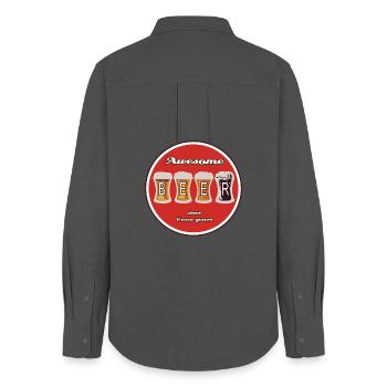 Logo de la bière - Chemise Oxford Femme - charbon - Dos - AI Model Female 172 light (172cm)