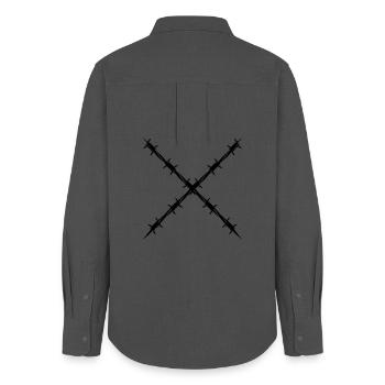 Barbed wire crossed - Women's Oxford Shirt - anthracite - Back - AI Model Female 172 light (172cm)