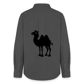 Shadow camel - Women's Oxford Shirt - anthracite - Back - AI Model Female 172 light (172cm)
