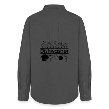 Dishwasher logo dishwashing kitchen - Women's Oxford Shirt - anthracite - Back - AI Model Female 172 light (172cm)