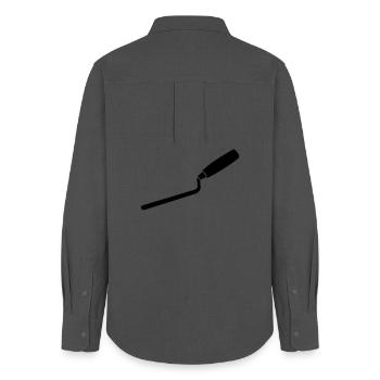 Outil de menuiserie de maçon de clou de jointoiement - Chemise Oxford Femme - charbon - Dos - AI Model Female 172 light (172cm)