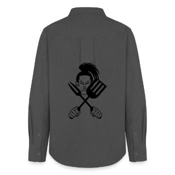 Japanese samurai cook - Women's Oxford Shirt - anthracite - Back - AI Model Female 172 light (172cm)