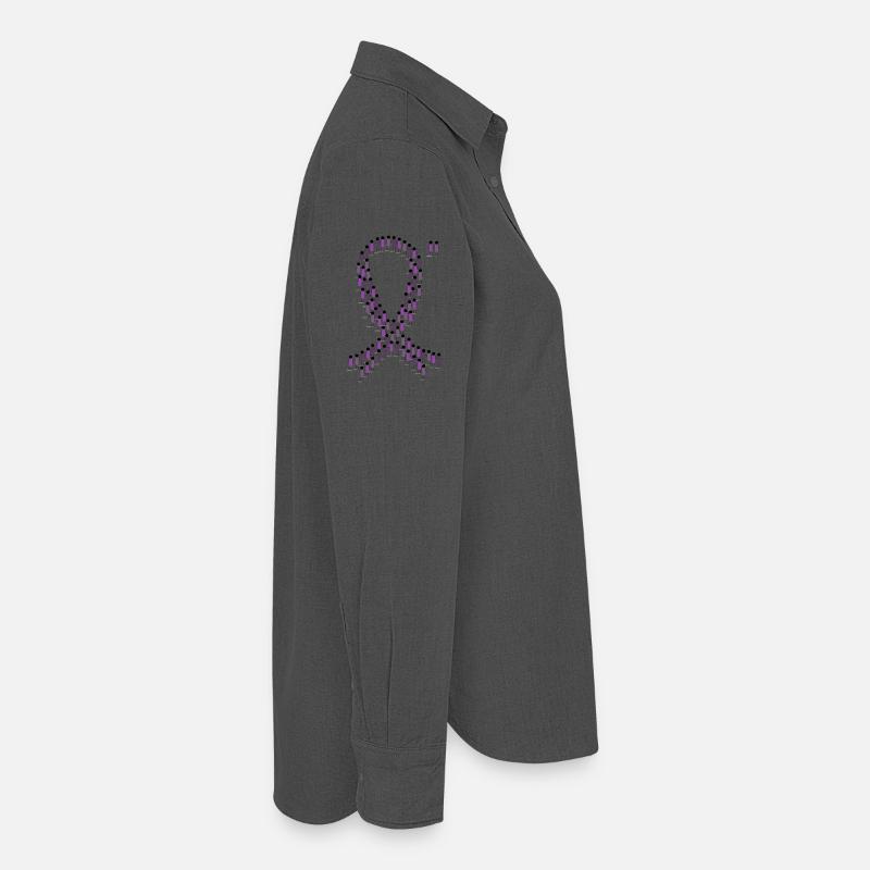 Crowd Purple Epilepsy Bow Togetherness Women's Oxford Shirt