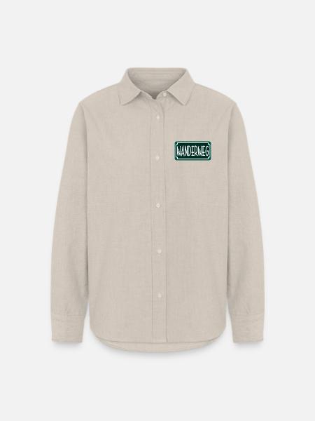 Wanderweg Wandern - Frauen Oxford Hemd - Beige