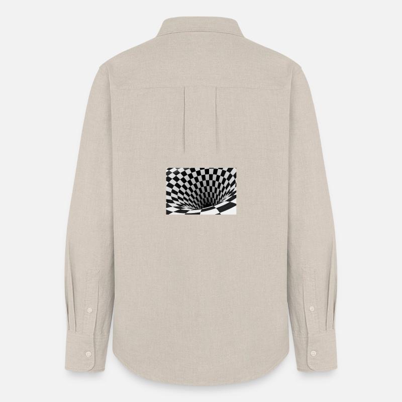 Black and white checkerboard vortex - Women's Oxford Shirt - beige