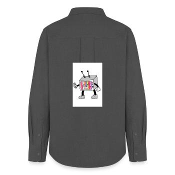 Robot TV coloré - Chemise Oxford Femme - charbon - Dos - AI Model Female 172 light (172cm)