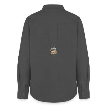 Cassettes rétro colorées - Chemise Oxford Femme - charbon - Dos - AI Model Female 172 light (172cm)
