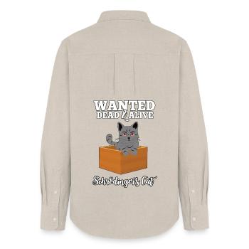 Wanted: Schrödinger's Cat - Dead & Alive Gift - Women's Oxford Shirt - beige - Back - AI Model Female 172 light (172cm)