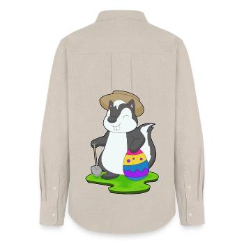 Skunk Easter Farmer - Women's Oxford Shirt - beige - Back - AI Model Female 172 light (172cm)