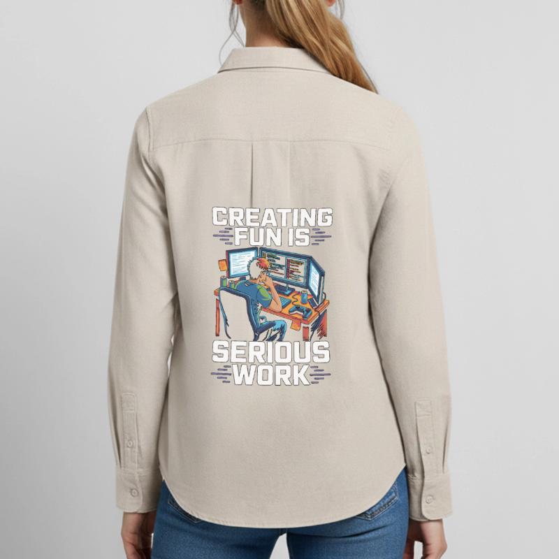 Game Developer Creating Fun Is Game Programmer Frauen Oxford Hemd