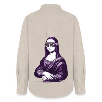 MONA iA - geek & scifi - Women's Oxford Shirt - beige - Back - AI Model Female 172 light (172cm)