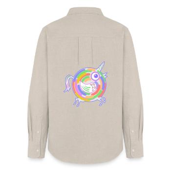 unicorn - Women's Oxford Shirt - beige - Back - AI Model Female 172 light (172cm)