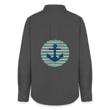 Ancre Allemagne du Nord Sailor Sailor Captain - Chemise Oxford Femme - charbon - Dos - AI Model Female 172 light (172cm)