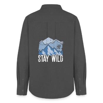 Séjour Wild Mountain Peaks - Chemise Oxford Femme - charbon - Dos - AI Model Female 172 light (172cm)