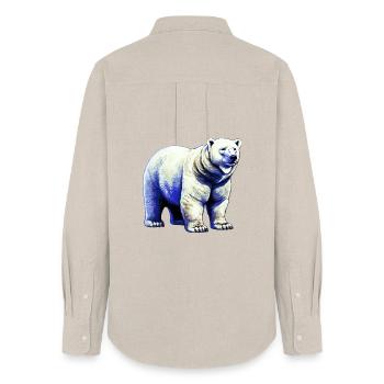 Weißer Eisbär - Frauen Oxford Hemd - Beige - Hinten - AI Model Female 172 light (172cm)