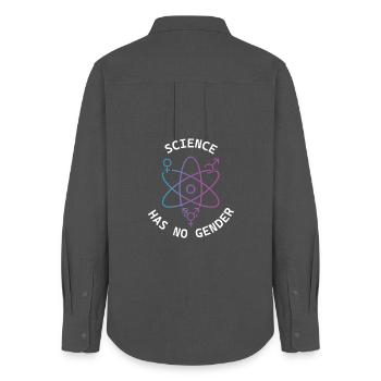 Science has no gender for women and men - Women's Oxford Shirt - anthracite - Back - AI Model Female 172 light (172cm)