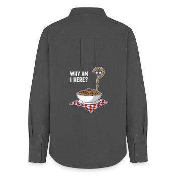 Why am I here? - Women's Oxford Shirt - anthracite - Back - AI Model Female 172 light (172cm)