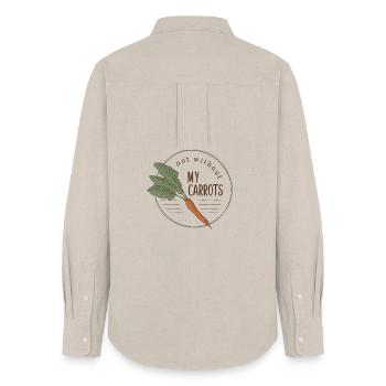 Not without my carrots - botanical design - Women's Oxford Shirt - beige - Back - AI Model Female 172 light (172cm)