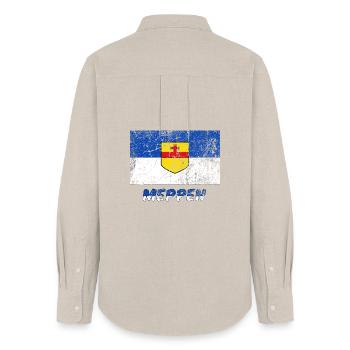 Stadtfahne Meppen city flag drapeau flag - Women's Oxford Shirt - beige - Back - AI Model Female 172 light (172cm)
