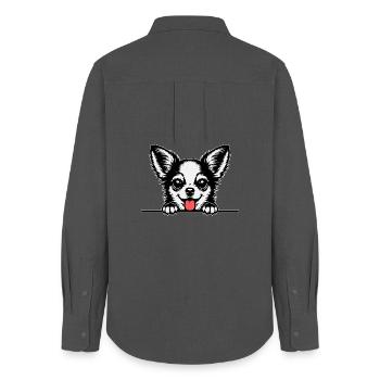 Chihuahua with paws - Women's Oxford Shirt - anthracite - Back - AI Model Female 172 light (172cm)