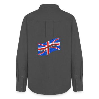 Drapeau de l’Angleterre - Chemise Oxford Femme - charbon - Dos - AI Model Female 172 light (172cm)