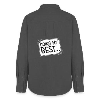 Doing My Best Lustig Ehrlich Motivational Spruch - Frauen Oxford Hemd - Anthrazit - Hinten - AI Model Female 172 light (172cm)
