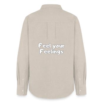 Ressentez vos sentiments - Chemise Selfcare Statement - Chemise Oxford Femme - beige - Dos - AI Model Female 172 light (172cm)