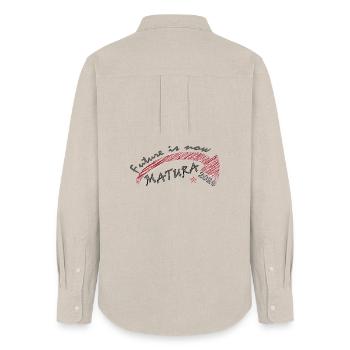 Avenir maintenant – Matura 2026 - Chemise Oxford Femme - beige - Dos - AI Model Female 172 light (172cm)