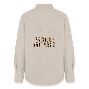 Wild Heart Leopard Print Shirt - Frauen Oxford Hemd - Beige - Hinten - AI Model Female 172 light (172cm)