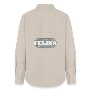 Felina als Gesundheit - Frauen Oxford Hemd - Beige - Hinten - AI Model Female 172 light (172cm)